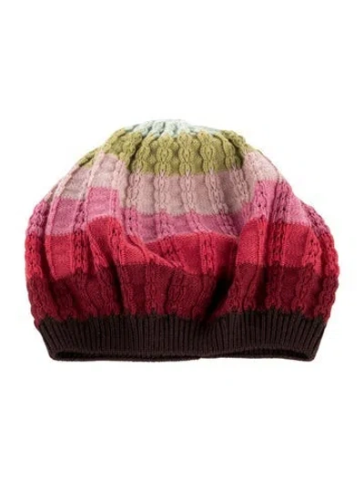 Pre-owned Missoni Wool Knit Beanie In Pink