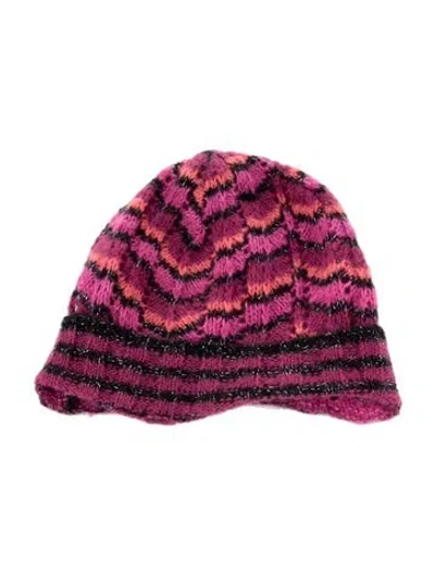 Pre-owned Missoni Wool Knit Beanie In Purple
