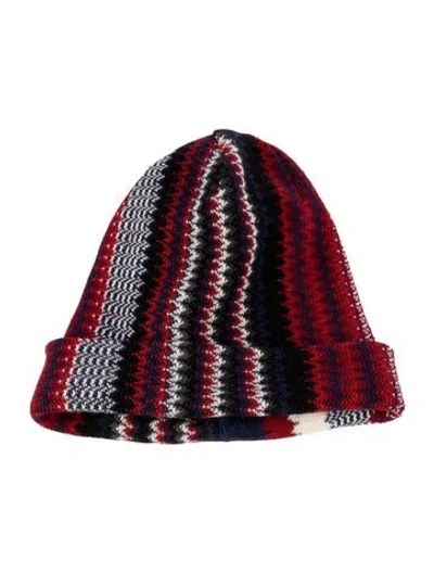 Pre-owned Missoni Wool Knit Beanie In Red