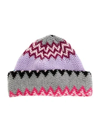 Pre-owned Missoni Wool Knitted Beanie. In Pink