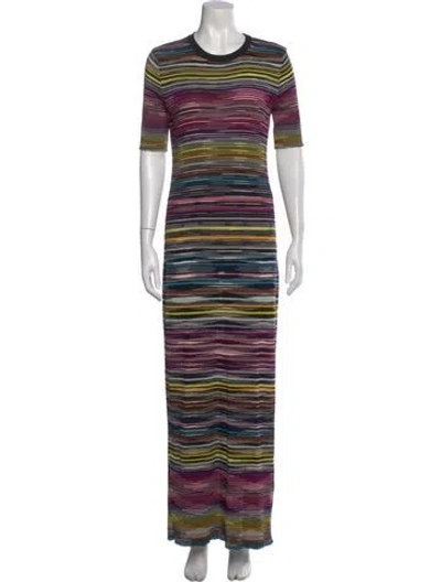 Pre-owned Missoni Wool Long Dress In Black