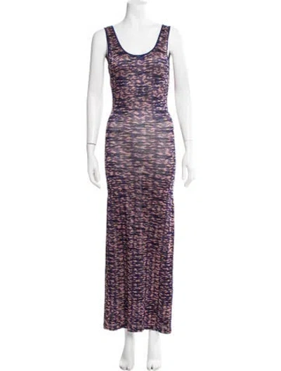 Pre-owned Missoni Wool Long Dress In Blue