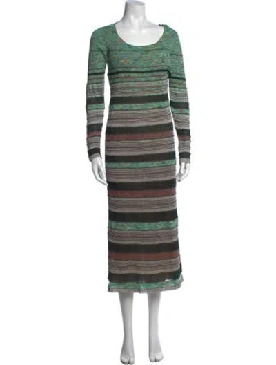 Pre-owned Missoni Wool Long Dress In Green