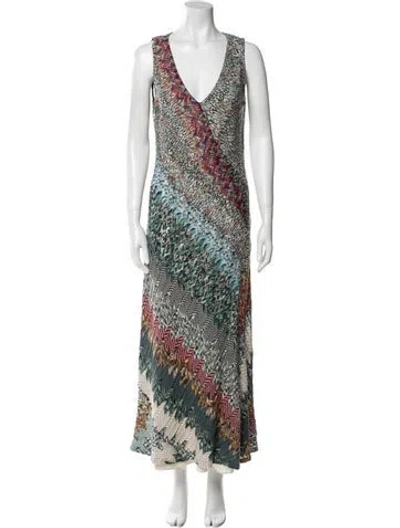 Pre-owned Missoni Wool Long Dress In Multi