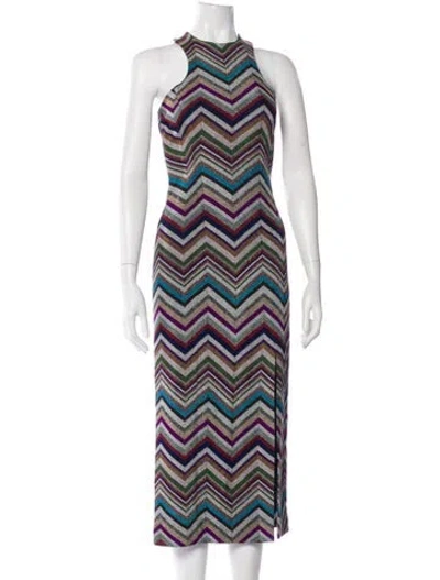 Pre-owned Missoni Wool Long Dress In Multi
