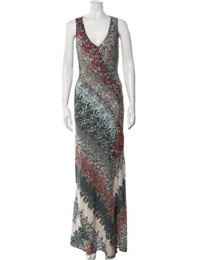 Pre-owned Missoni Wool Long Dress In Neutral