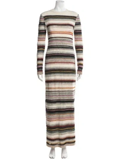 Pre-owned Missoni Wool Long Dress In Neutral