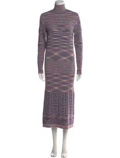 Pre-owned Missoni Wool Long Dress In Purple