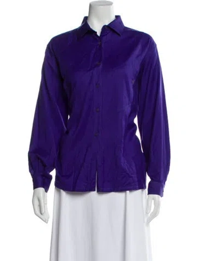 Pre-owned Missoni Wool Long Sleeve Blouse In Purple