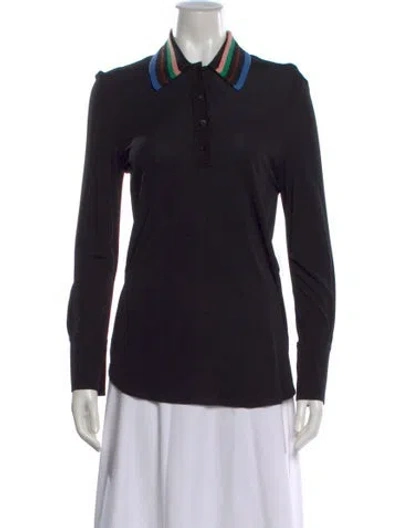 Pre-owned Missoni Wool Long Sleeve Polo In Black