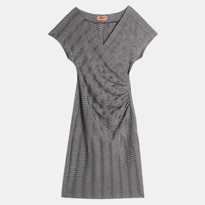 Pre-owned Missoni Wool Midi Dress 46 In Grey