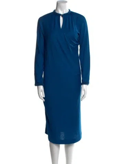 Pre-owned Missoni Wool Midi Length Dress In Blue