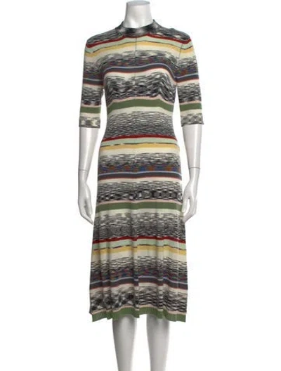 Pre-owned Missoni Wool Midi Length Dress In Green