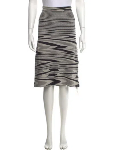 Pre-owned Missoni Wool Midi Length Skirt In Green