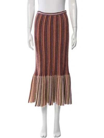 Pre-owned Missoni Wool Midi Length Skirt In Pink
