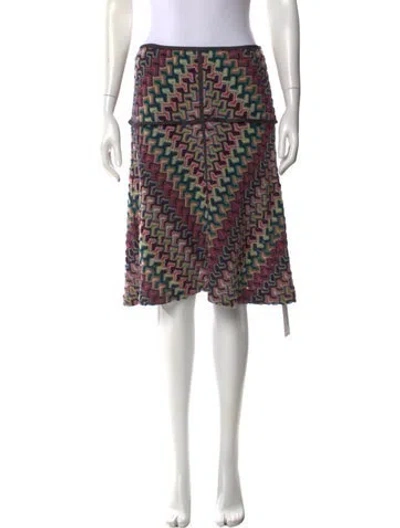 Pre-owned Missoni Wool Midi Length Skirt In Purple