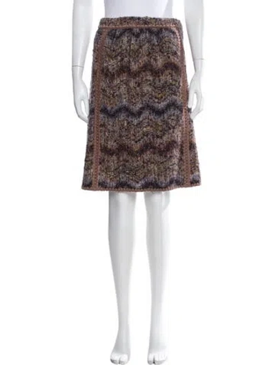 Pre-owned Missoni Wool Midi Length Skirt In Purple