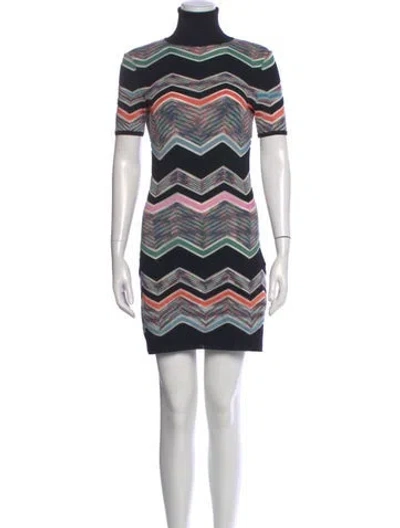 Pre-owned Missoni Wool Mini Dress In Black