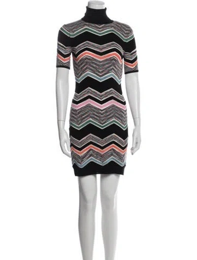 Pre-owned Missoni Wool Mini Dress In Black