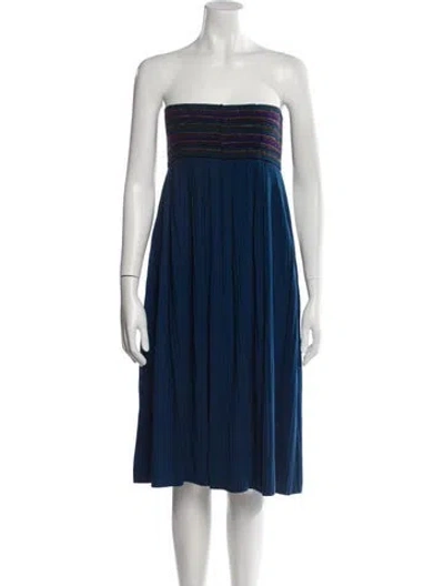 Pre-owned Missoni Wool Mini Dress In Blue