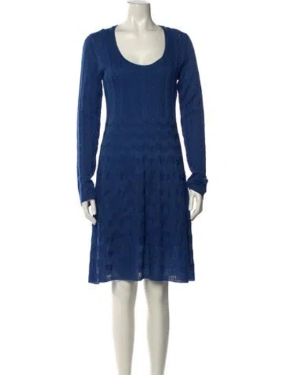 Pre-owned Missoni Wool Mini Dress In Blue