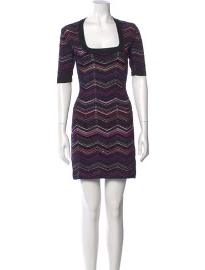 Pre-owned Missoni Wool Mini Dress In Blue