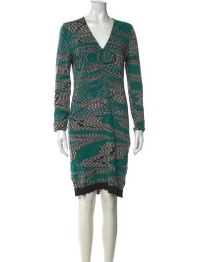 Pre-owned Missoni Wool Mini Dress In Blue