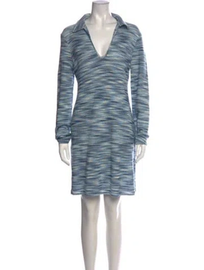 Pre-owned Missoni Wool Mini Dress In Blue