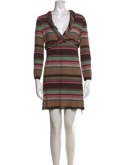 Pre-owned Missoni Wool Mini Dress In Brown