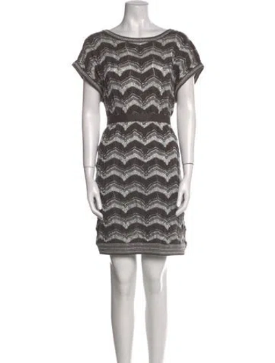 Pre-owned Missoni Wool Mini Dress In Gray