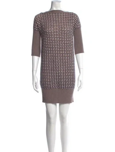 Pre-owned Missoni Wool Mini Dress In Gray