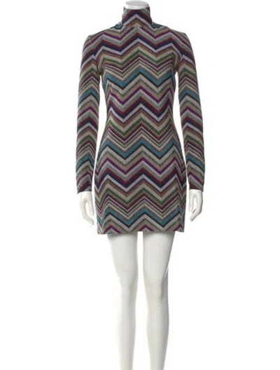 Pre-owned Missoni Wool Mini Dress In Green