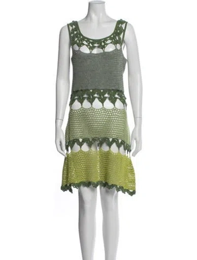Pre-owned Missoni Wool Mini Dress In Green