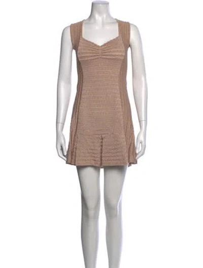 Pre-owned Missoni Wool Mini Dress In Metallic/neutrals