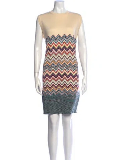 Pre-owned Missoni Wool Mini Dress In Neutral