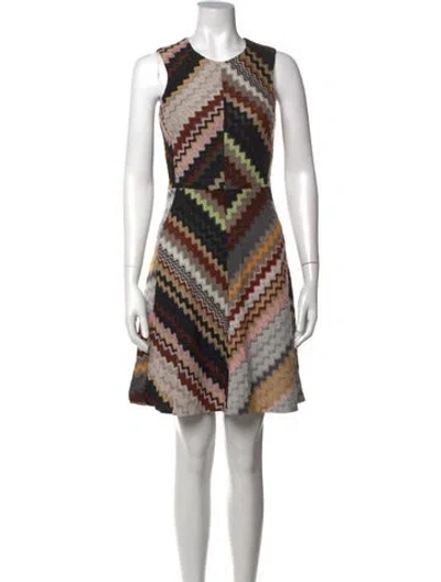 Pre-owned Missoni Wool Mini Dress In Neutrals