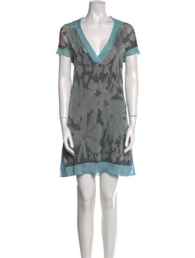 Pre-owned Missoni Wool Mini Dress In Purple