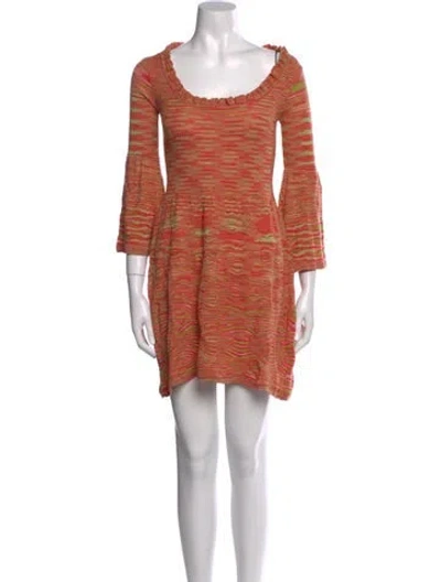 Pre-owned Missoni Wool Mini Dress W/ Tags In Orange