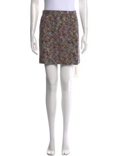 Pre-owned Missoni Wool Mini Skirt In Blue