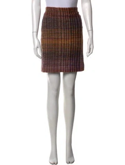 Pre-owned Missoni Wool Mini Skirt In Brown