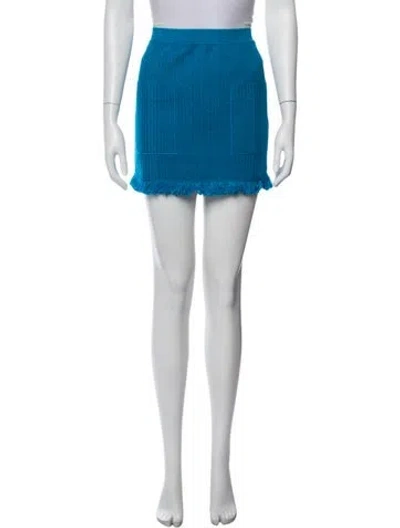 Pre-owned Missoni Wool Mini Skirt W/ Tags In Blue