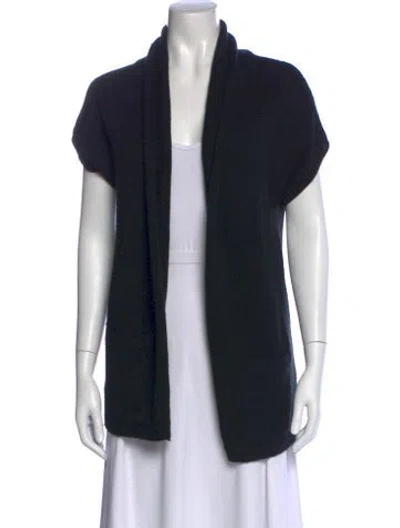 Pre-owned Missoni Wool Open Front Sweater In Black