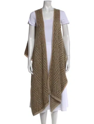 Pre-owned Missoni Wool Open Front Sweater In Brown