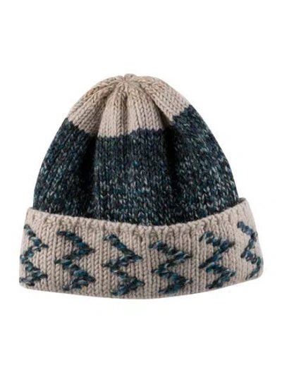 Pre-owned Missoni Wool Patterned Beanie In Neutral