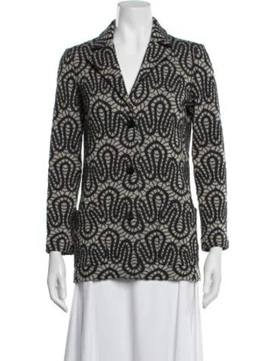 Pre-owned Missoni Wool Patterned Blazer In Grey