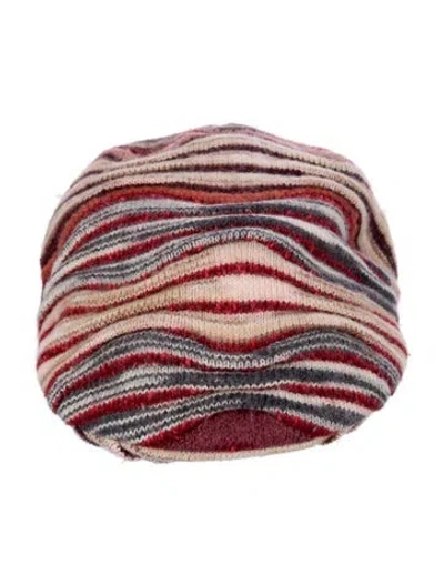 Pre-owned Missoni Wool Patterned Hat In Red