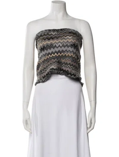 Pre-owned Missoni Wool Patterned Infinity Scarf In Multi