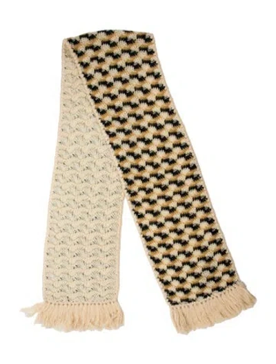Pre-owned Missoni Wool Patterned Scarf In Yellow