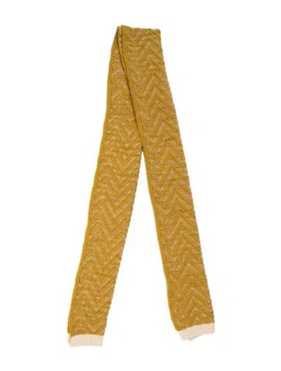 Pre-owned Missoni Wool Patterned Scarf In Yellow