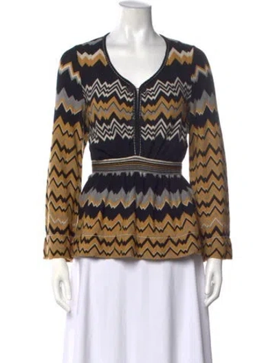 Pre-owned Missoni Wool Patterned Sweater In Black